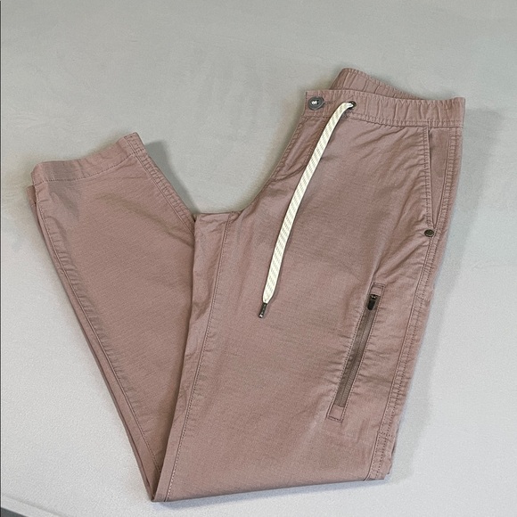 Vuori Cotton Ripstop Terracotta Pink Drawstring Pants - Picture 7 of 9